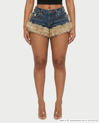 Shorts ajustados de terciopelo con cintura alta AZAIRA