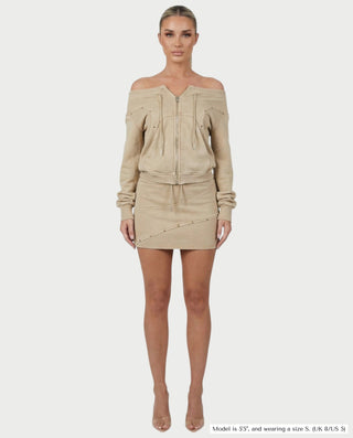 Chaqueta de piel sintética con textura de cocodrilo BEXLEY