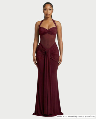 Vestido largo plisado con degradado LIVIANA