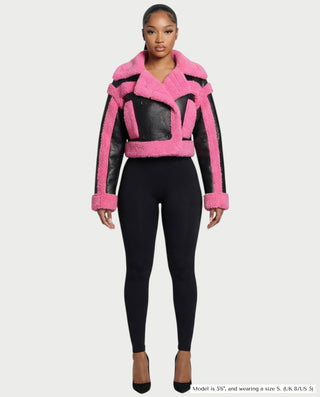 Chaqueta de piel sintética con textura de cocodrilo BEXLEY