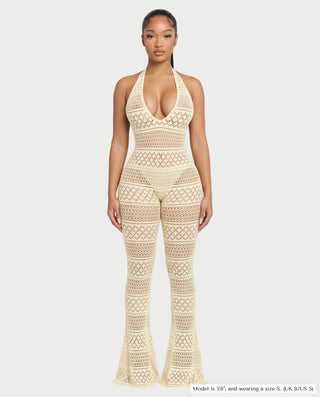 SARI Patterned Flare Jumpsuit