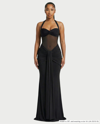 Vestido largo plisado con degradado LIVIANA