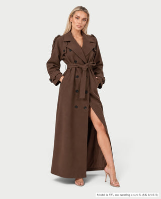 HATICE Belted Wool Trench Coat