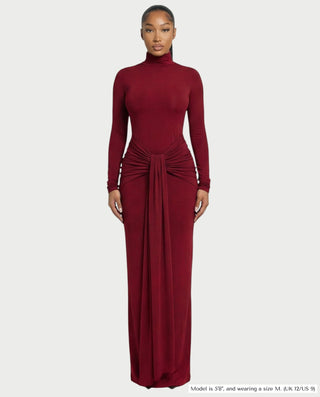 Vestido largo plisado con degradado LIVIANA