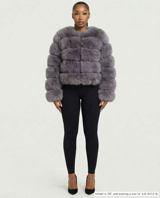 BEATRICE Faux Fur Bubble Jacket