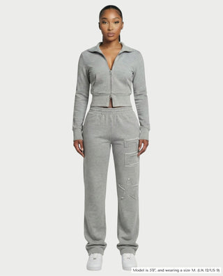 Conjunto de chaqueta corta y pantalón recto GIVANA