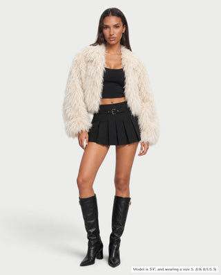 LONA Cropped Faux fur Jacket