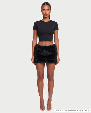 AYANA Plush Faux Fur Mini Skirt