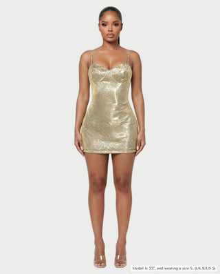 ALGINA Glitter Spaghetti Strap Bodycon Mini Dress