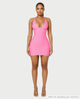JASIRI Deep Plunge Bandage Bodycon Mini Dress