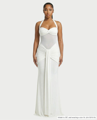 Vestido largo plisado con degradado LIVIANA