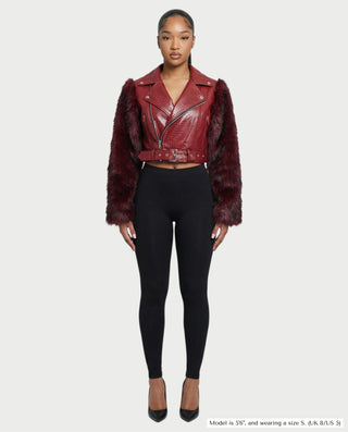Chaqueta de piel sintética con textura de cocodrilo BEXLEY