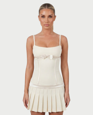 JAZZ Bow Detail Pleated Mini Dress