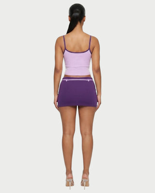 ZELINA Contrast Trim Cami Top & Mini Skirt Set