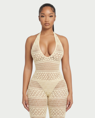 SARI Patterned Flare Jumpsuit