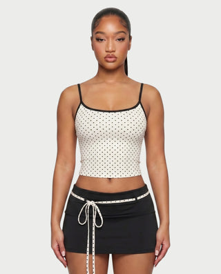 ZELINA Contrast Trim Cami Top & Mini Skirt Set