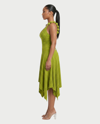 SHINE V-Neck Knotted Strap Top & Asymmetric Midi Skirt Set
