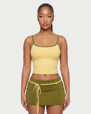ZELINA Contrast Trim Cami Top & Mini Skirt Set