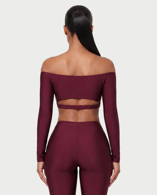 BERLINA Off-Shoulder Crop Top & V-Waist Leggings Set