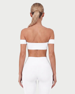 KAYLEE Off-Shoulder Bandeau Top & Capri Leggings Set