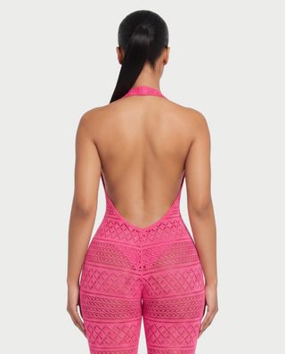SARI Patterned Flare Jumpsuit