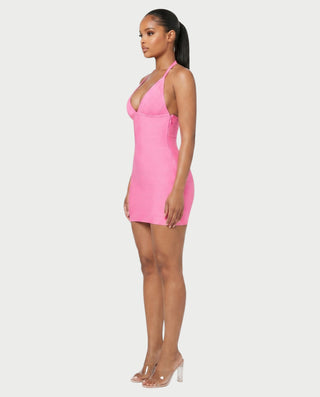 JASIRI Deep Plunge Bandage Bodycon Mini Dress