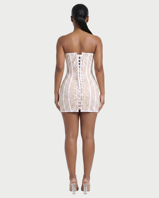 FLARY Floral Lace Corset Mini Dress