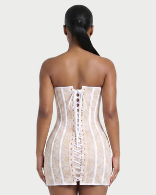 FLARY Floral Lace Corset Mini Dress