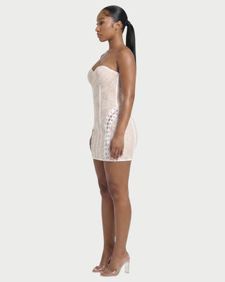 FLARY Floral Lace Corset Mini Dress