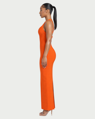 MAURY V-Neck Crisscross Strap Banded Maxi Dress
