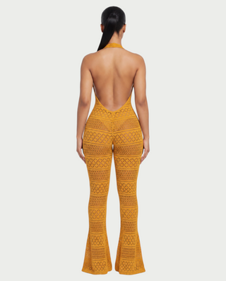 SARI Patterned Flare Jumpsuit