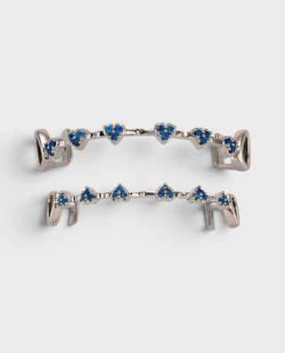 Blue Crystal Heart Bar Tooth Grill Set