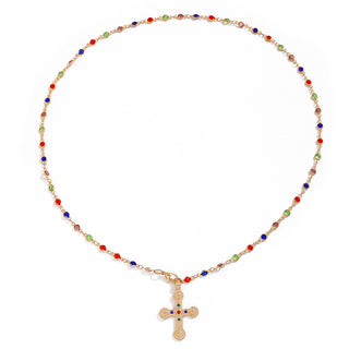 FELIX Colorful Beaded Cross Necklace