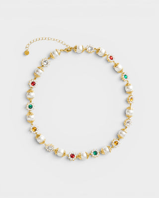 Collar de perlas y piedras preciosas ERIKA