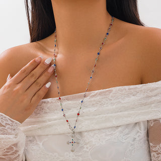 FELIX Colorful Beaded Cross Necklace