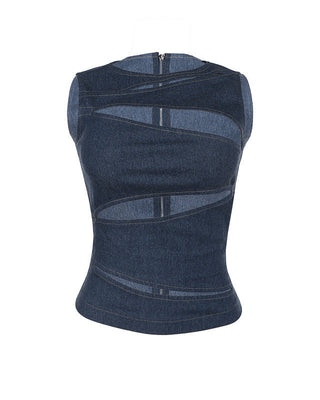 DINA Denim Cutout Top