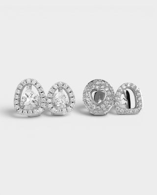 Crystal Pavé Heart & Teardrop Tooth Grill Set