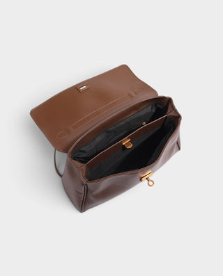 ALKIRA Leather Crossbody Strap Flap Shoulder Bag