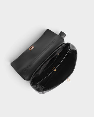ALKIRA Leather Crossbody Strap Flap Shoulder Bag