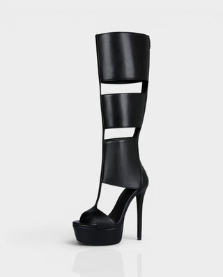 MARLITA Open Panel High Heel Stiletto Boots