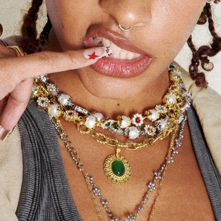 ERIKA Pearl & Gemstone Necklace