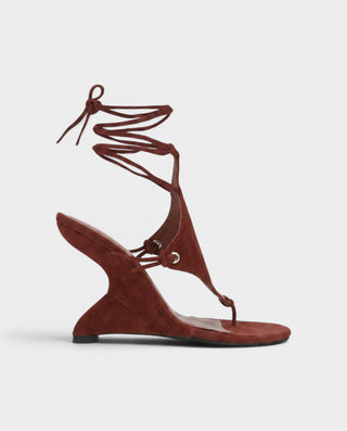 FELICE Lace-Up High-Heeled Wedge Sandals