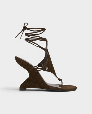 FELICE Lace-Up High-Heeled Wedge Sandals