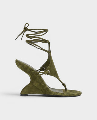 FELICE Lace-Up High-Heeled Wedge Sandals