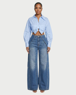 ORLY Cropped Twist Detail Shirt