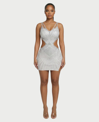BRELLIE Crystal Cut-out Bodycon Mini Dress