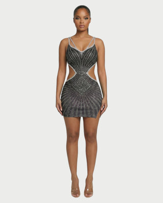 BRELLIE Crystal Cut-out Bodycon Mini Dress
