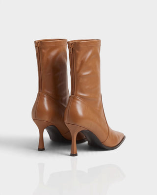 MARENA Pointed Toe Sculpted Heel Fitted Ankle Boots