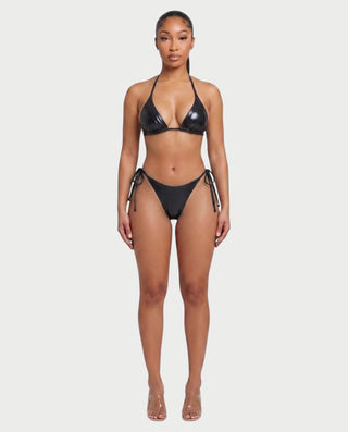 DALIYA Shiny Metallic Triangle Bikini Set