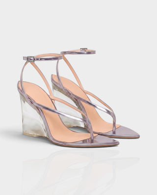 ISSY Transparent Pointed-Toe Wedge Heels